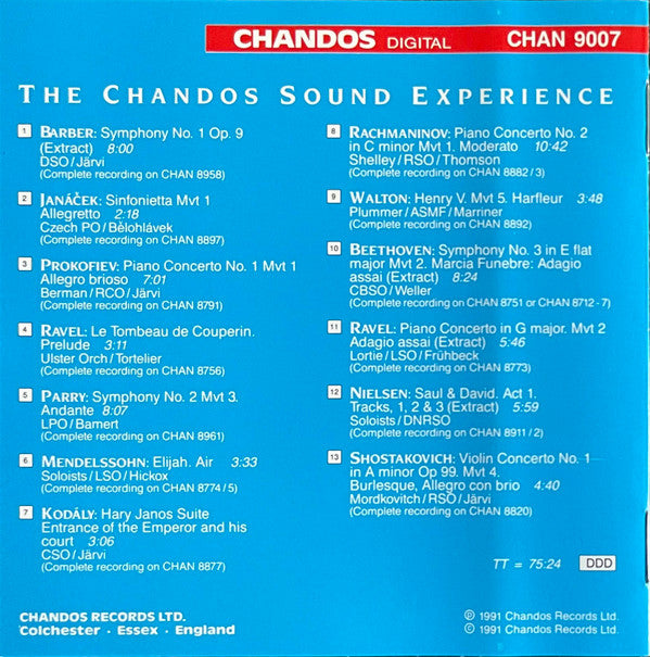 Various : The Chandos Sound Experience (CD, Comp, Smplr)