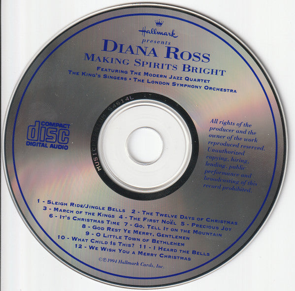 Diana Ross Featuring The Modern Jazz Quartet, The King's Singers, The London Symphony Orchestra* : Making Spirits Bright (CD, Album)