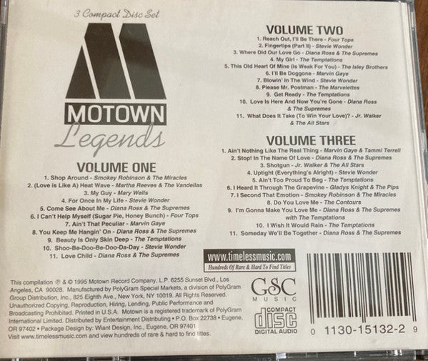 Various : Motown Legends (3xCD, Comp)