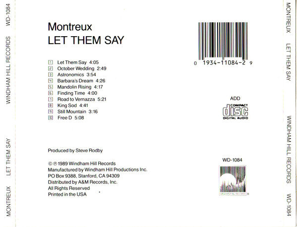 Montreux : Let Them Say (CD, Album)