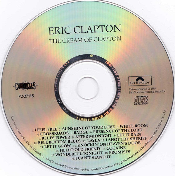 Eric Clapton : The Cream Of Clapton (CD, Comp, Club, RM, ARC)