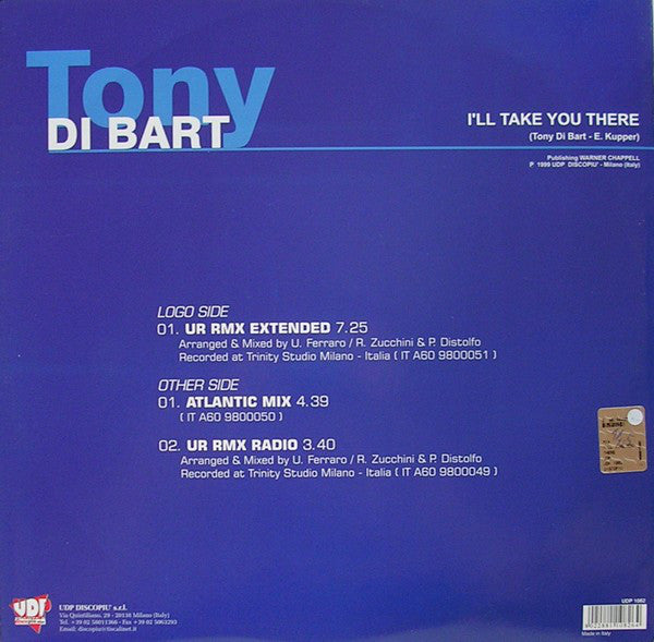 Tony Di Bart : I'll Take You There (12")