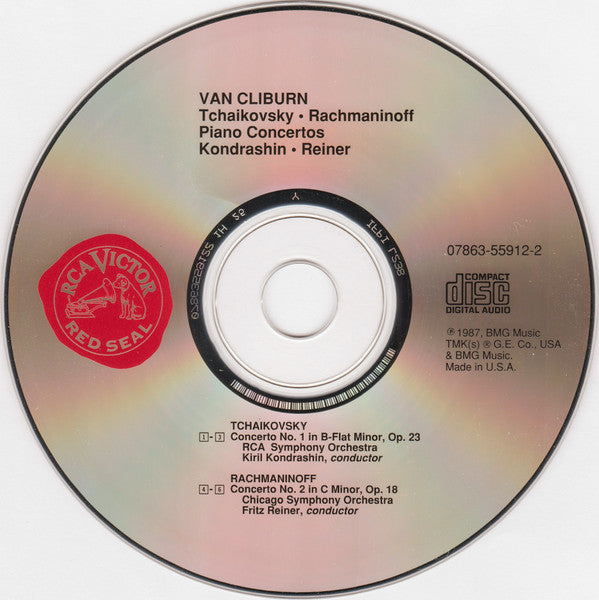 Van Cliburn, Tchaikovsky* - Kondrashin* / RCA Symphony* / Rachmaninov* - Reiner* / Chicago Symphony* : Concerto No. 1 / Concerto No. 2 (CD, Comp, RE, RM)