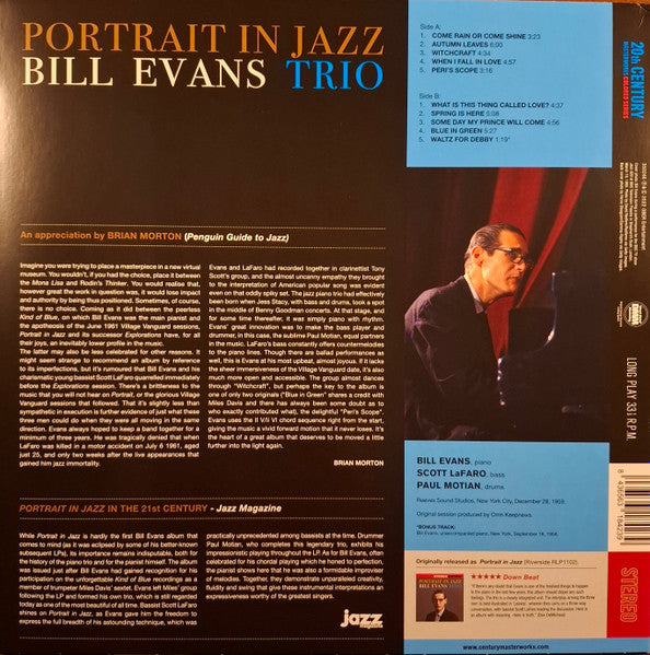 Bill Evans Trio* : Portrait In Jazz (LP, Album, Ltd, RE, Blu)