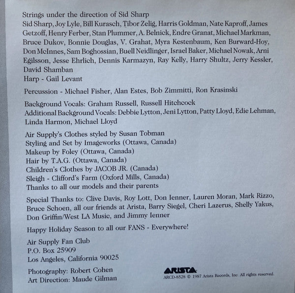 Air Supply : The Christmas Album (CD, Album)