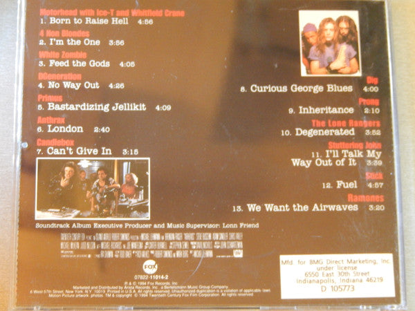 Various : Airheads (Original Soundtrack Album) (CD, Album, Comp, Club)