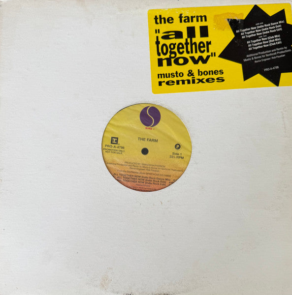 The Farm : All Together Now (Musto & Bones Remixes) (12", Promo)
