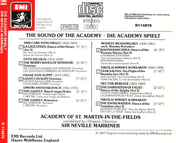 Neville Marriner*, Academy Of St. Martin-In-The-Fields* : The Sound Of The Academy (CD, Club, JVC)