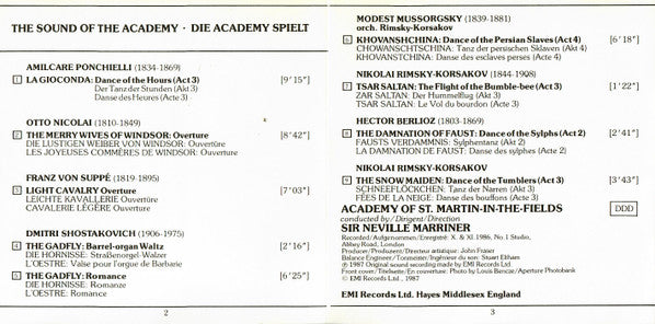 Neville Marriner*, Academy Of St. Martin-In-The-Fields* : The Sound Of The Academy (CD, Club, JVC)