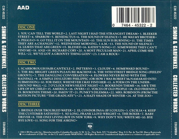 Simon & Garfunkel : Collected Works (3xCD, Album, Comp, RE)