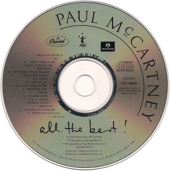 Paul McCartney : All The Best! (CD, Comp, Club)