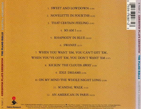 Gershwin* : Plays Gershwin - The Piano Rolls (CD, Comp)