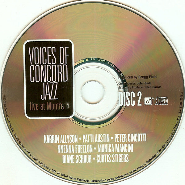 Various : Voices Of Concord Jazz - Live At Montreux (2xCD, Comp)