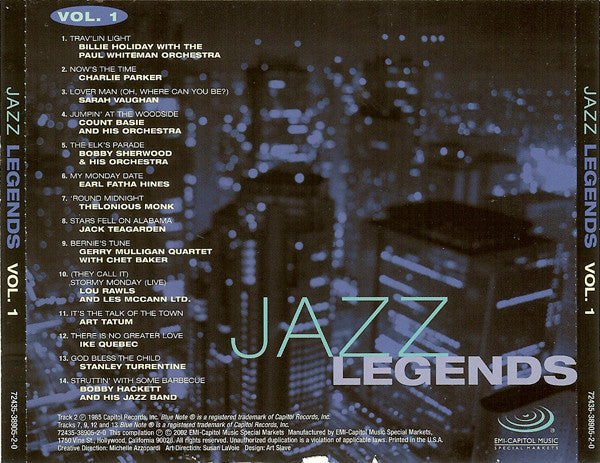Various : Jazz Legends - Volume One (CD, Comp)