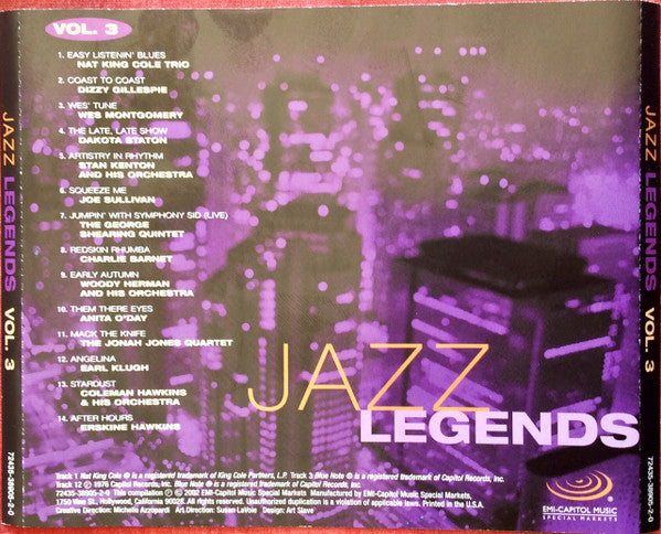 Various : Jazz Legends - Volume Three (CD, Comp)