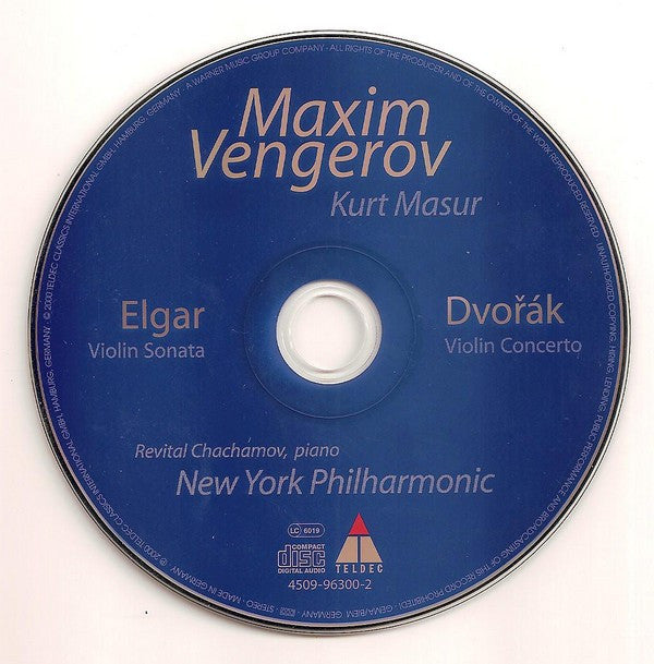 Elgar* / Dvořák* - Maxim Vengerov, Kurt Masur, Revital Chachamov (Piano)*, New York Philharmonic : Violin Sonata / Violin Concerto (CD)