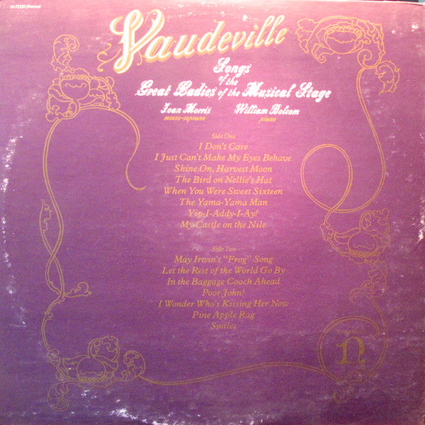 Joan Morris And William Bolcom : Vaudeville Songs Of The Great Ladies Of The Musical Stage (LP, Album, Gat)
