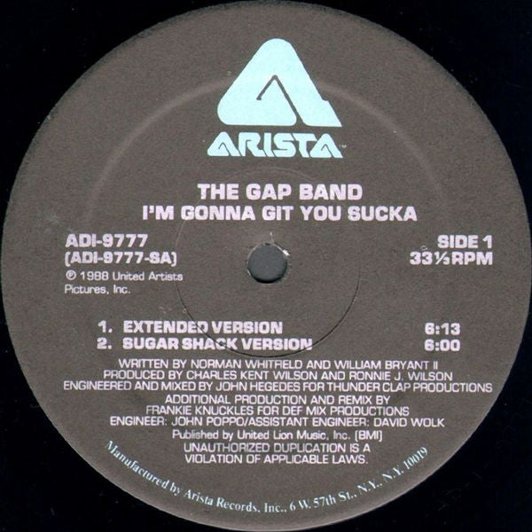 The Gap Band : I'm Gonna Git You Sucka (12")