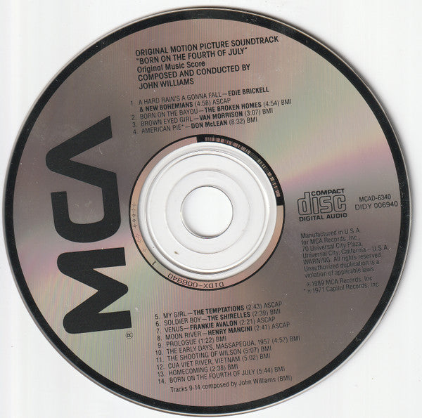 Various : Born On The Fourth Of July (Motion Picture Soundtrack Album) (CD, Album, Club, RE, CRC)