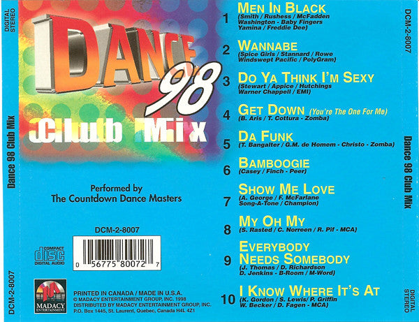 The Countdown Dance Masters : Dance 98 Club Mix (CD, Album)