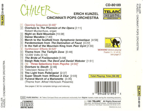 Erich Kunzel, Cincinnati Pops Orchestra : Chiller (CD, Album, Comp)