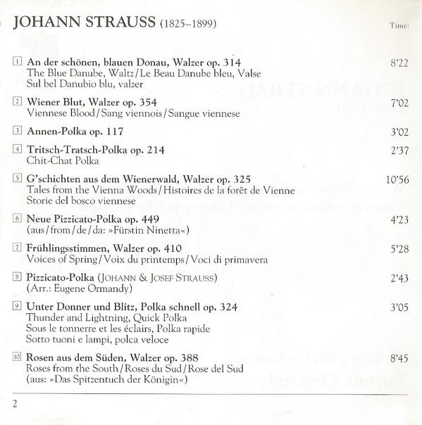 Strauss*, Ormandy*, The Philadelphia Orchestra : Viennese Waltzes And Polkas (CD, Comp, RM)