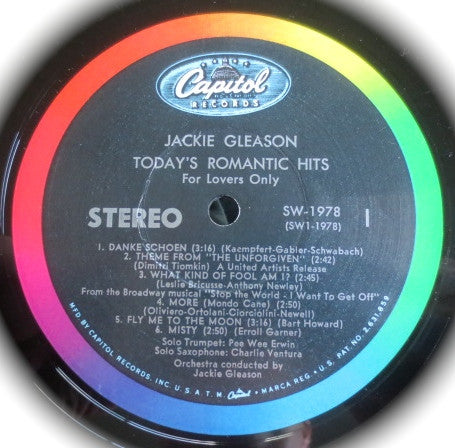 Jackie Gleason : Today's Romantic Hits - For Lovers Only (LP, Album)