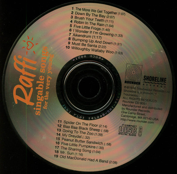 Raffi (2) : Singable Songs For The Very Young (CD, Album, RE)