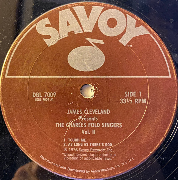 James Cleveland* Presents The Charles Fold Singers : Vol. II - Touch Me (2xLP, Album)