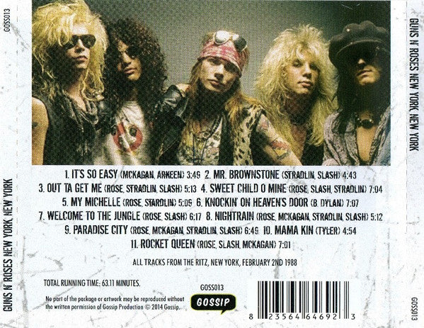 Guns N' Roses – New York, New York (Live At Ritz 1988 - FM Radio Broadcast)[CD]