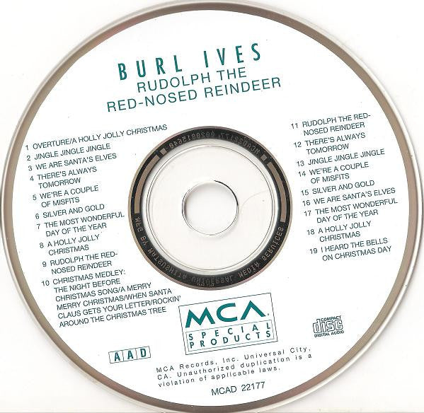 Burl Ives : Rudolph The Red-Nosed Reindeer (CD, Album, RE, Mat)