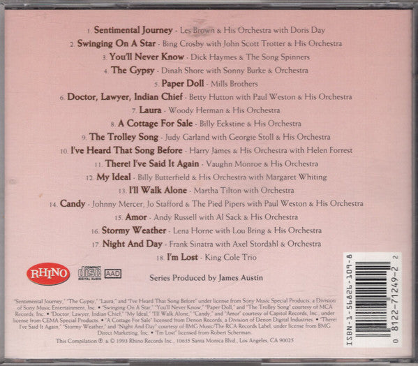 Various : Sentimental Journey: Pop Vocal Classics Vol. 1 (1942-1946) (CD, Comp, SRC)