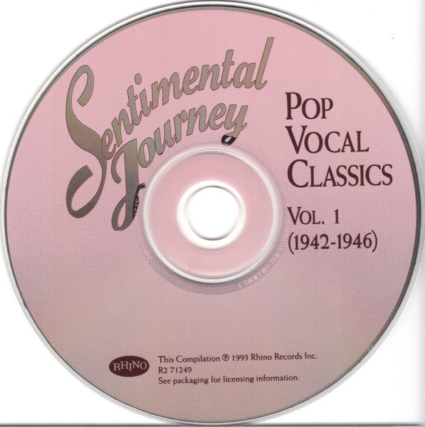 Various : Sentimental Journey: Pop Vocal Classics Vol. 1 (1942-1946) (CD, Comp, SRC)