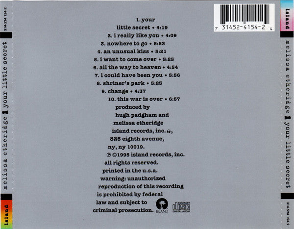 Melissa Etheridge : Your Little Secret (CD, Album)