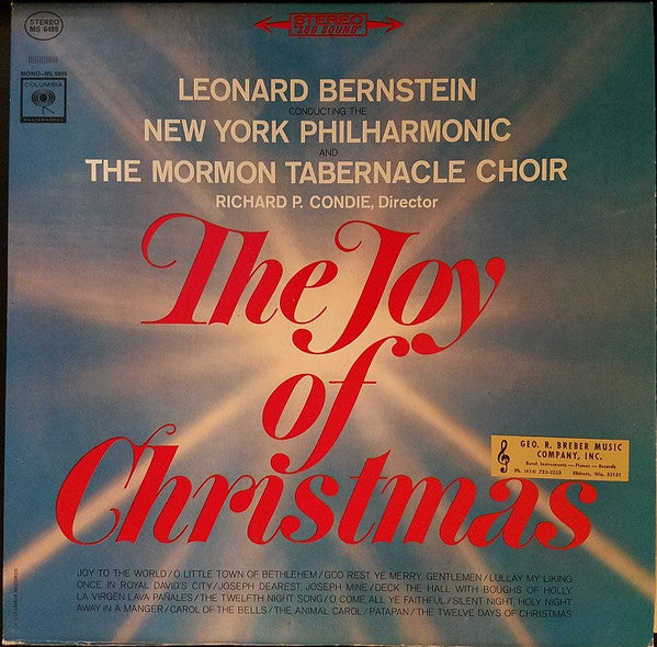 Leonard Bernstein Conducting The New York Philharmonic And Mormon Tabernacle Choir : Richard P. Condie : The Joy Of Christmas (LP, Album)