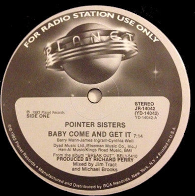 Pointer Sisters : Baby Come And Get It (12", Promo)
