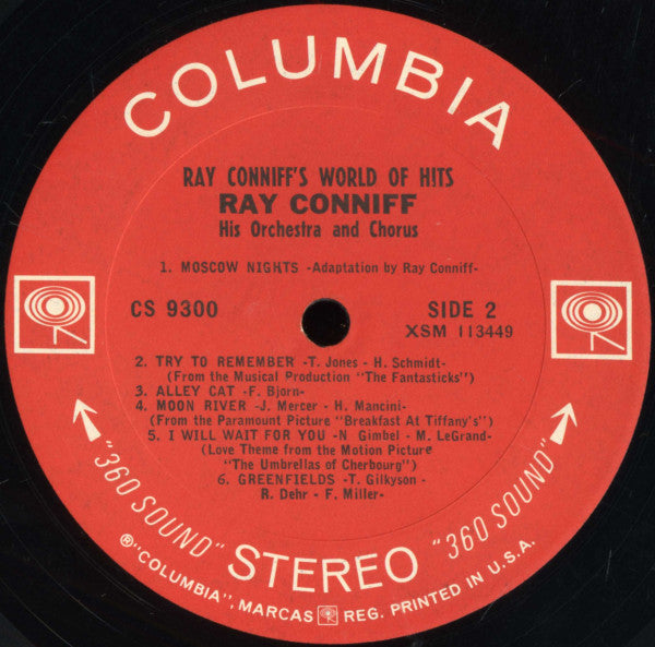 Ray Conniff And His Orchestra & Chorus : Ray Conniff's World Of Hits (LP, Pit)