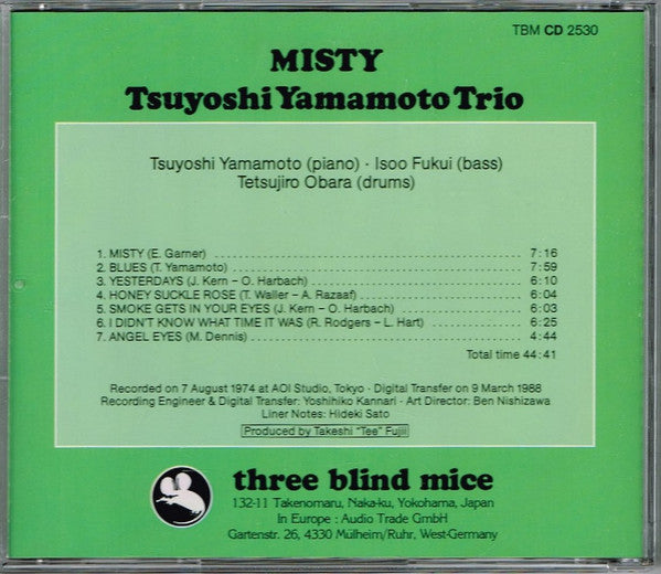 Tsuyoshi Yamamoto Trio : Misty (CD, Album, RE)