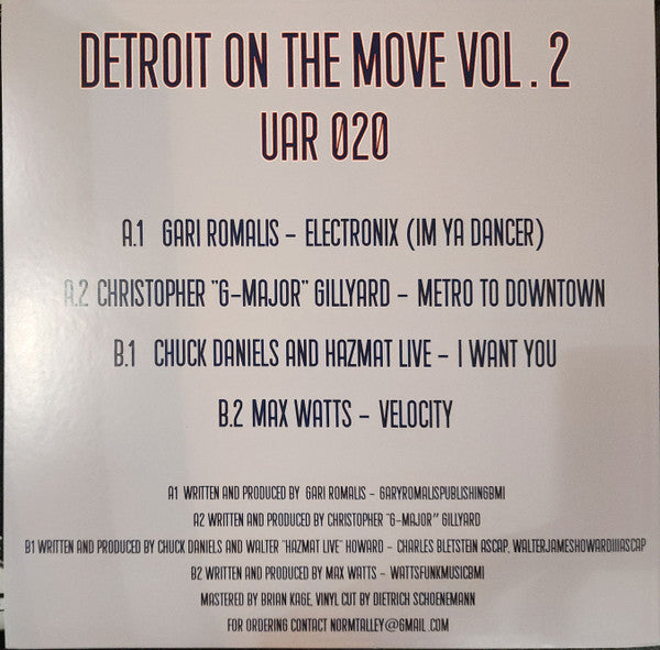 Various : Detroit On The Move Vol. 2 (12", W/Lbl)