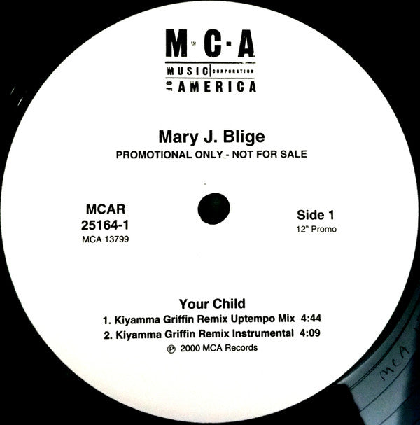 Mary J. Blige : Your Child (Mixes) (12", Promo)