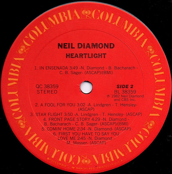 Neil Diamond : Heartlight (LP, Album, Car)