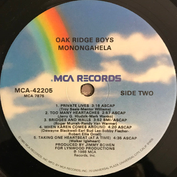 The Oak Ridge Boys : Monongahela (LP, Album, Glo)