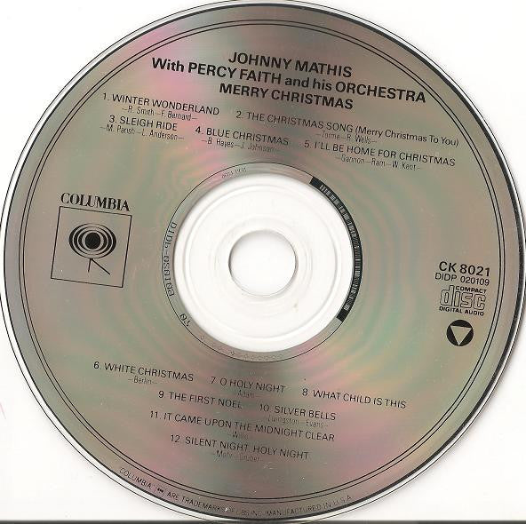 Johnny Mathis With Percy Faith And His Orchestra* : Merry Christmas (CD, Album, RE)