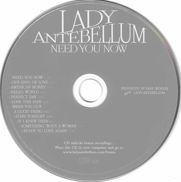 Lady Antebellum : Need You Now (HDCD, Album, Enh)