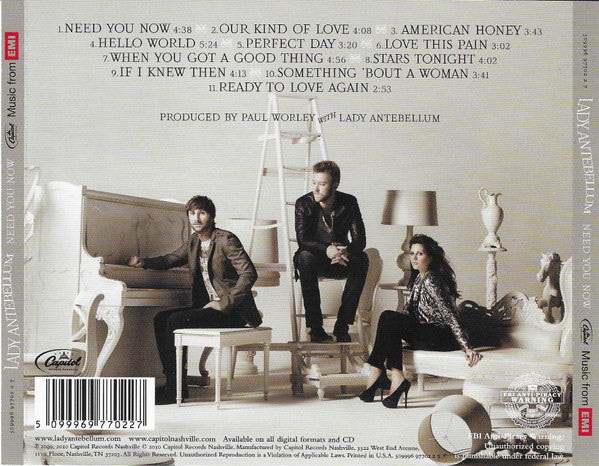 Lady Antebellum : Need You Now (HDCD, Album, Enh)