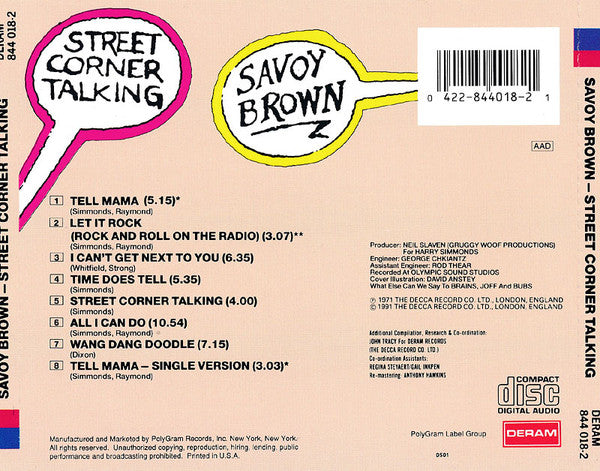 Savoy Brown : Street Corner Talking (CD, Album, RE, RM)