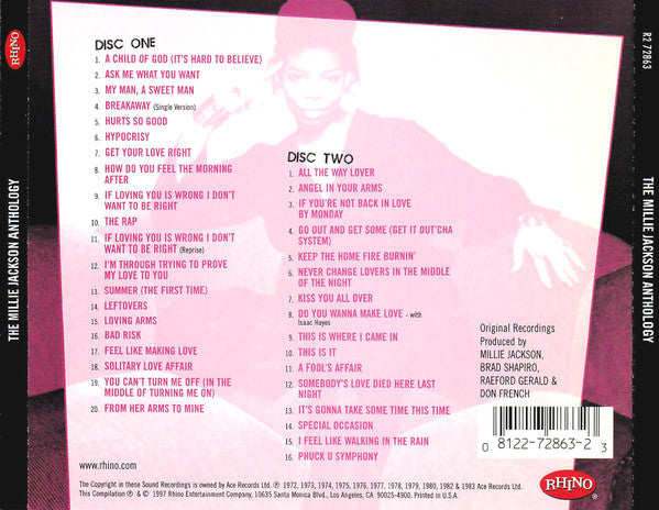 Millie Jackson : Totally Unrestricted! (The Millie Jackson Anthology) (2xCD, Comp, RM, WEA)