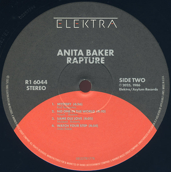 Anita Baker : Rapture (LP, Album, RE)