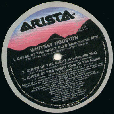 Whitney Houston : Queen Of The Night (12", Single)