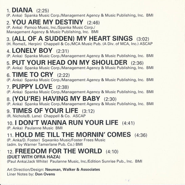 Paul Anka : Five Decades Greatest Hits (CD, Comp)